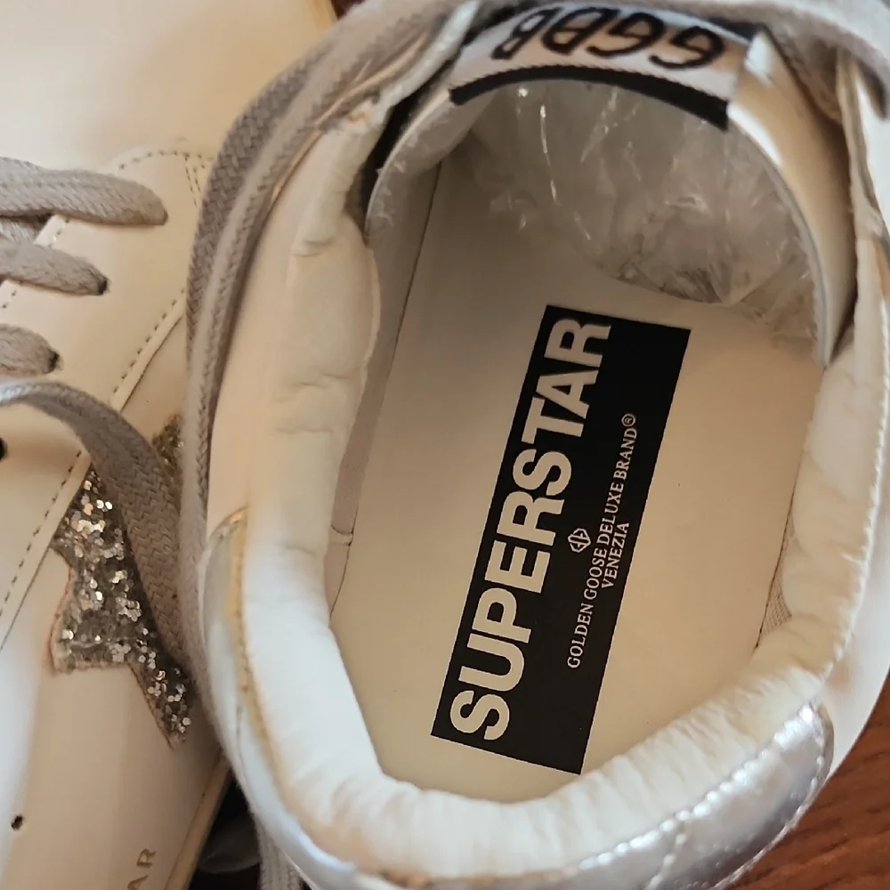 Golden Goose White and Silver Casual Sneakers - Picture 5 of 6
